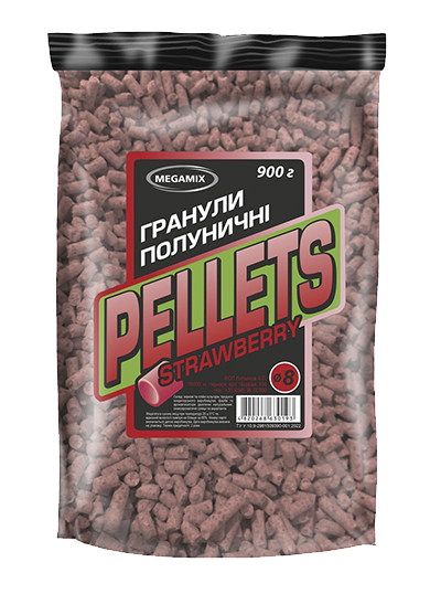 Пеллетс прикормочный Megamix Клубника 8 мм 900 г