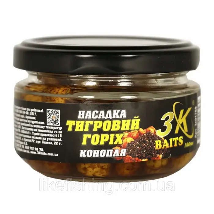 Насадка тигровый орех конопля 100 мл 3K Baits