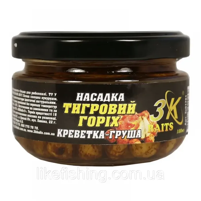 Насадка тигровый орех креветка-груша 100 мл 3K Baits