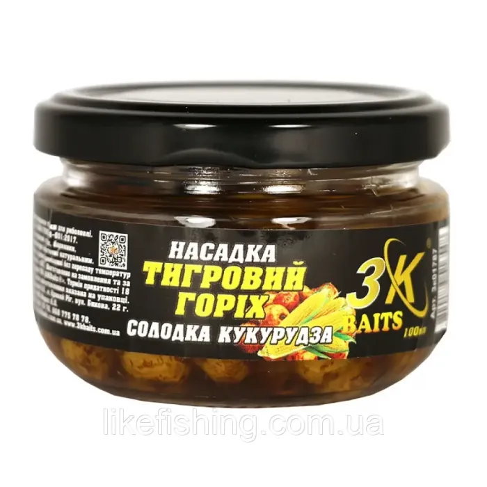 Насадка тигровый орех сладкая кукуруза 100 мл 3K Baits