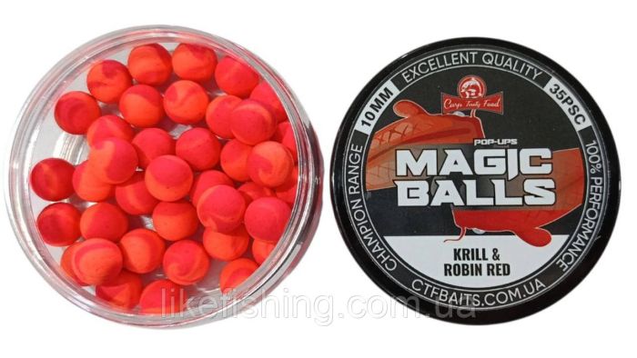 Плавающие бойлы POP-UP 10mm Krill & Robin Red Carp Tasty Food