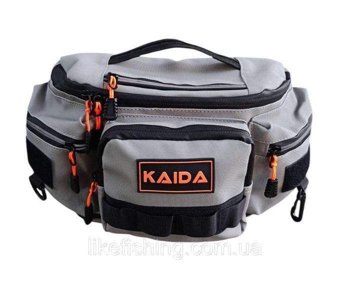 Сумка спиннингиста поясная Kaida PX106 серая