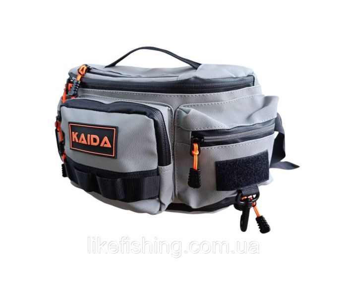 Сумка спиннингиста поясная Kaida PX106 серая