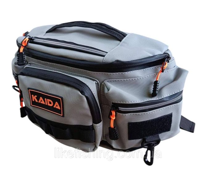 Сумка спиннингиста поясная Kaida PX106 серая