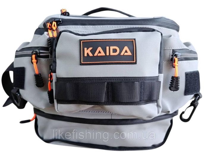 Сумка спиннингиста поясная Kaida PX106 серая