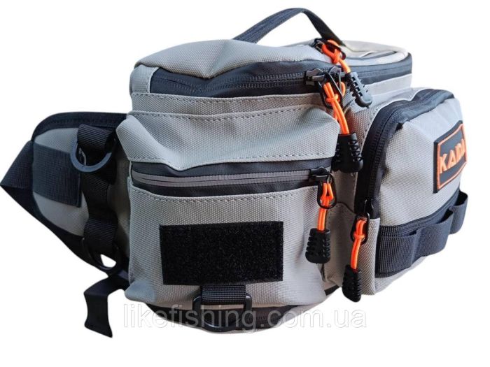 Сумка спиннингиста поясная Kaida PX106 серая