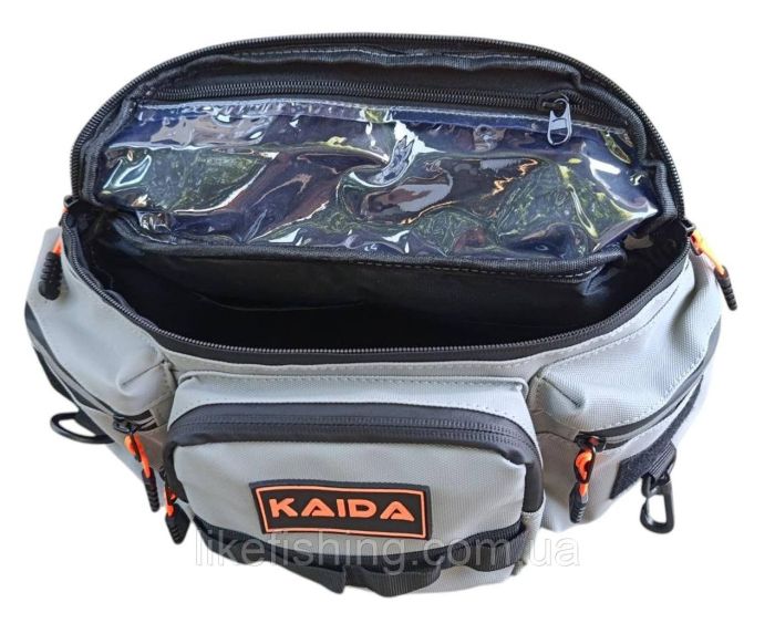 Сумка спиннингиста поясная Kaida PX106 серая