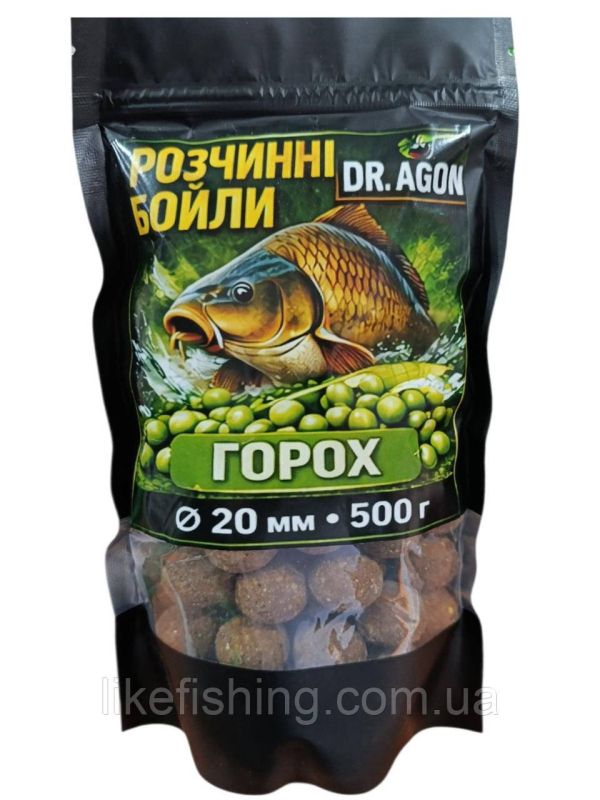 Бойлы прикормочные растворимые 20мм 500г Dr.Agon Горох