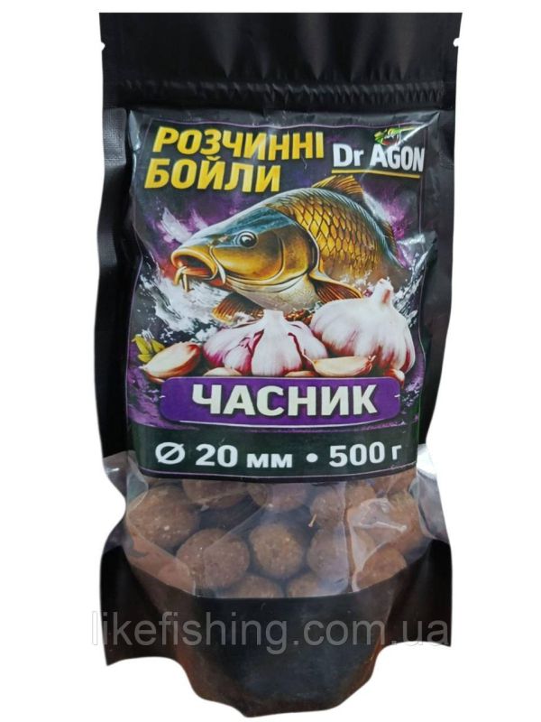 Бойлы прикормочные растворимые 20мм 500г Dr.Agon Чеснок
