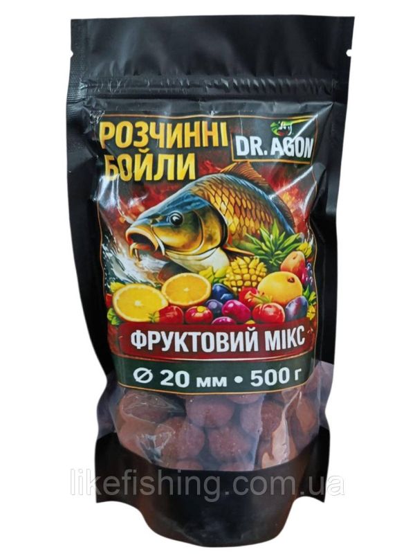 Бойлы прикормочные растворимые 20мм 500г Dr.Agon Фруктовый микс