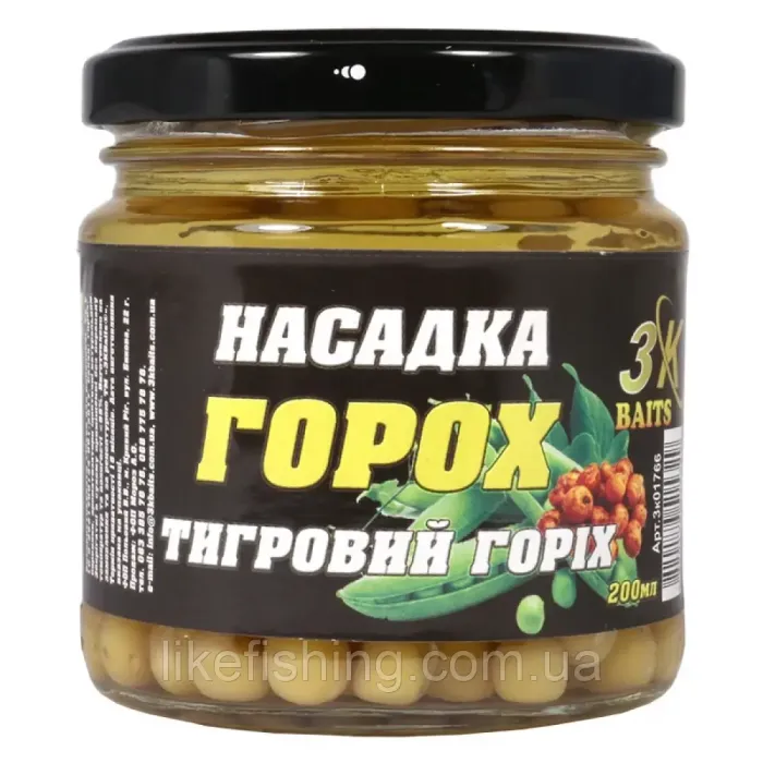 Насадка горох тигровый орех 200мл 3К Baits