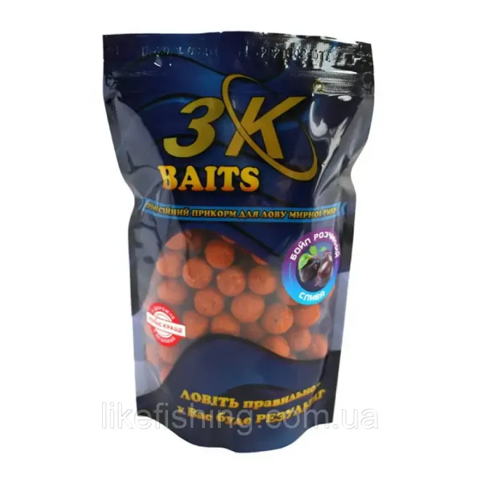Бойл растворимый пылящий 16мм Слива 0,4 кг 3K Baits
