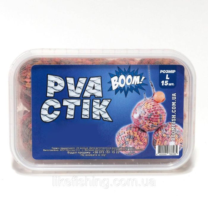 Стики PVA L (15шт) – Кальмар-Клюква Boom Carp