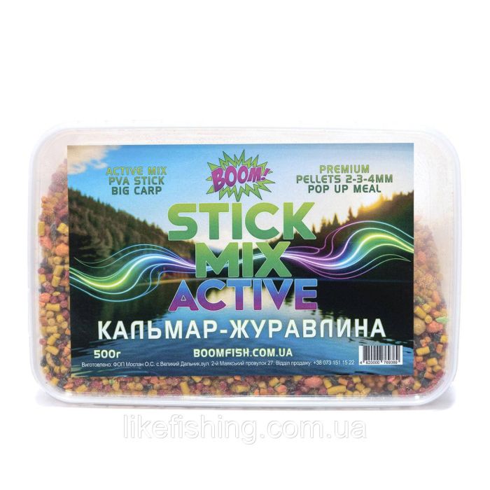 Stick Mix Active 500г – Кальмар Клюква BOOM