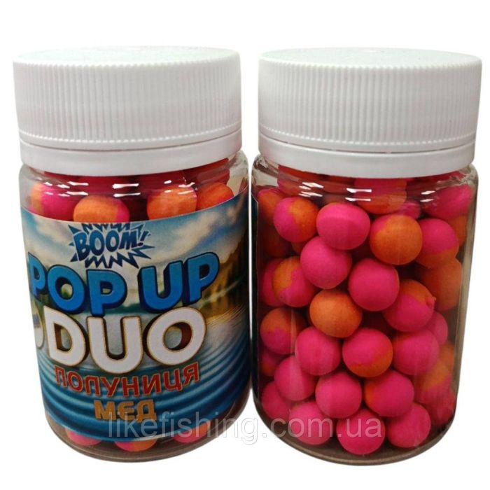 Бойлы POP-UP DUO 8mm Клубника Мед BOOM