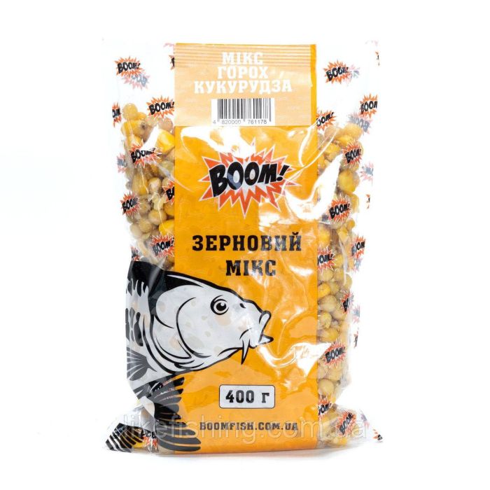 Зерновой Микс Горох – Кукуруза 400г BOOM