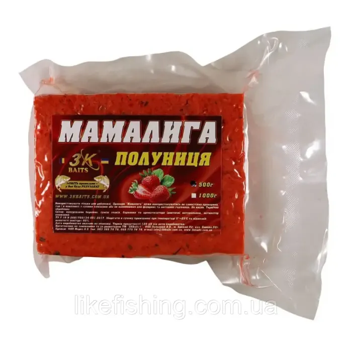 Мамалыга универсальная Клубника 500г 3K Baits