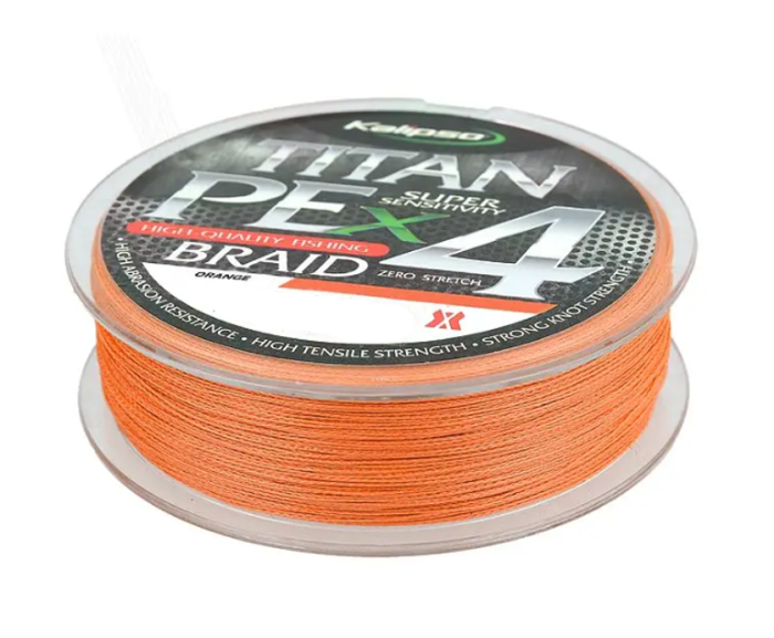 Шнур 0.25 мм 150 м 19.5 кг Kalipso Titan PE x 4 Orange