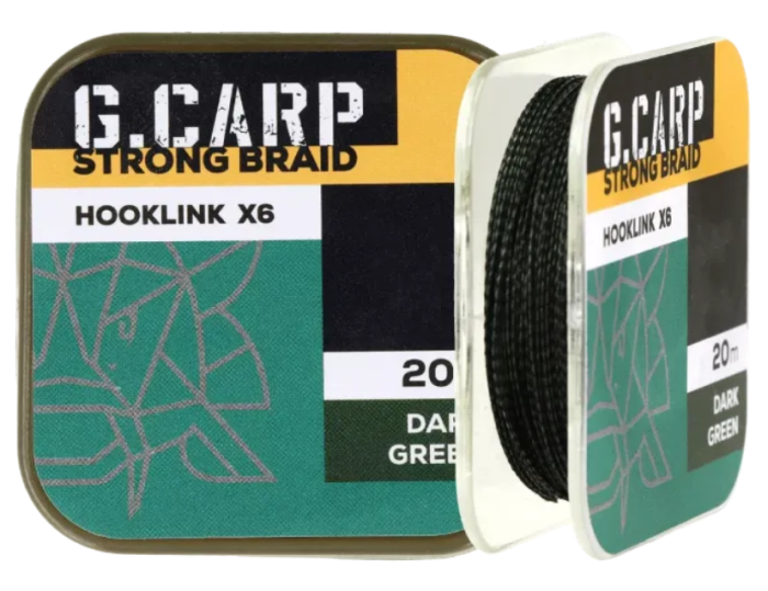 Поводочний матеріал GC G.Carp Strong Braid Hooklink X6 20м 20lb Dark Green