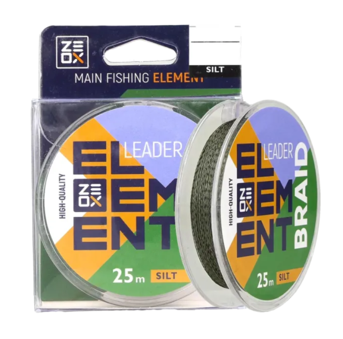 Поводочний матеріал 0.28мм 25м 23кг ZEOX Element Leader Braid Silt