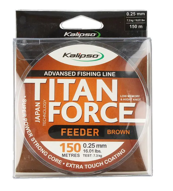 Волосінь 0.35 мм 150 м 13.3 кг Kalipso Titan Force Feeder Brown